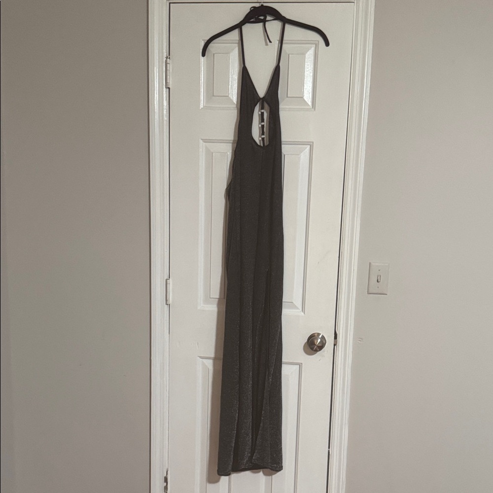 👑 NEVER WORN Chic Black Backless Maxi Dress — Size XL
